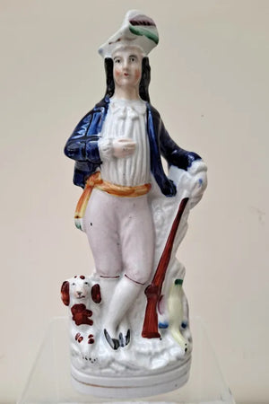 Antique Victorian Staffordshire Figure ~ "Hunter"