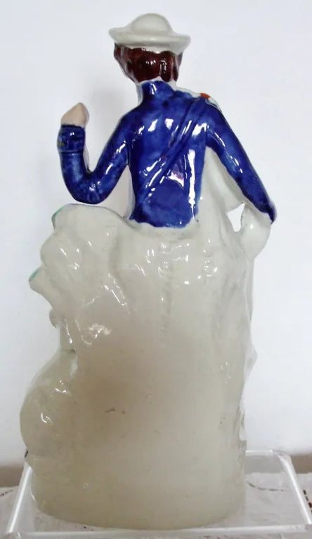 Antique Victorian Staffordshire Pottery Figure of a Hunter
