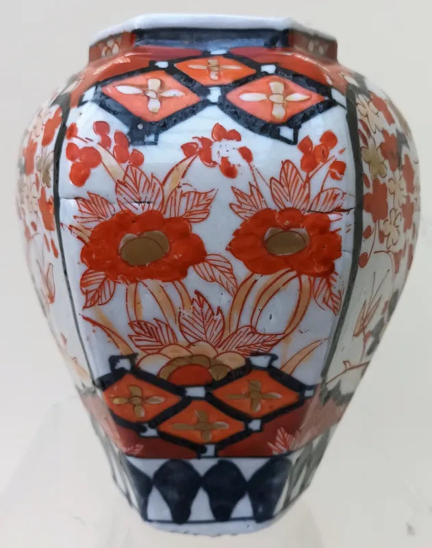 Antique Japanese Meiji Period Imari Porcelain Vase & Cover