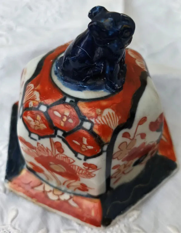 Antique Japanese Meiji Period Imari Porcelain Vase & Cover