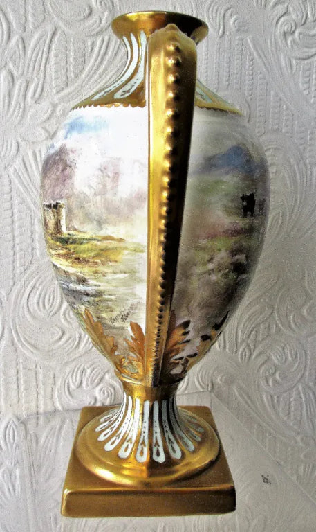 Hand-Painted & Gilded Porcelain Vase ~ 