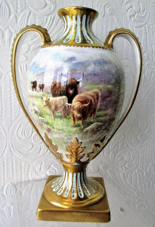 Hand-Painted & Gilded Porcelain Vase ~ 