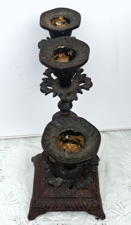 Antique Victorian Cast Iron Candelabra