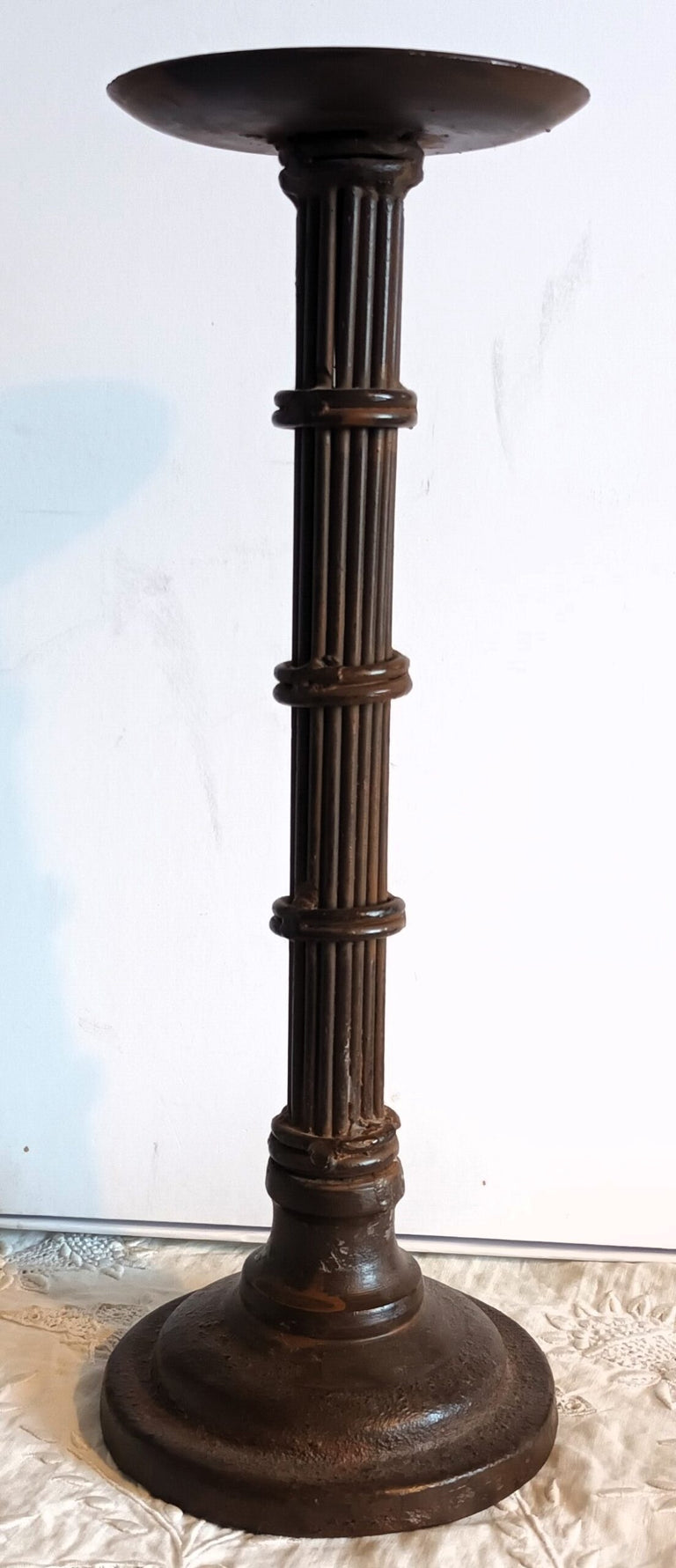 Antique Victorian Cast Iron Pricket Candlestick