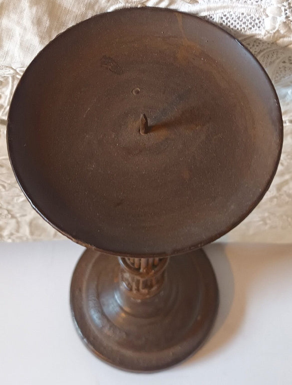 Antique Victorian Cast Iron Pricket Candlestick