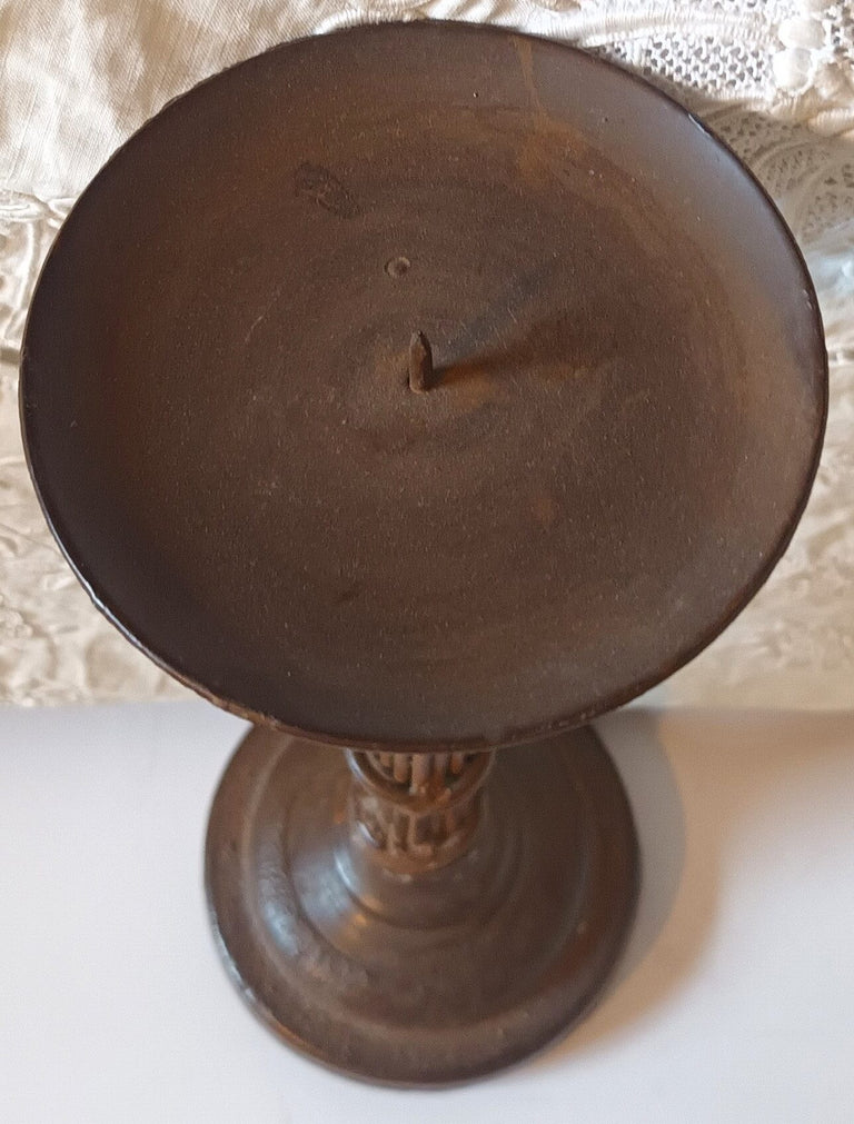 Antique Victorian Cast Iron Pricket Candlestick