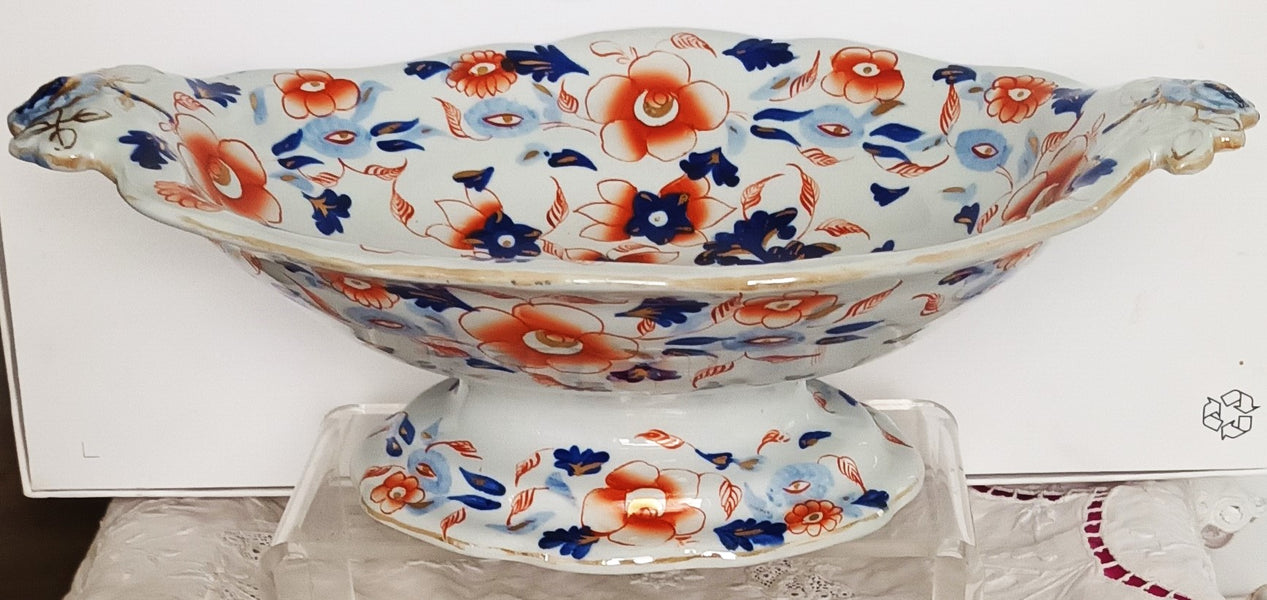 Antique Georgian "Japan" pattern Ironstone China Footed Comport