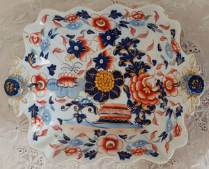 Restored { Stapled } Antique Georgian "Japan" pattern Ironstone China Comport