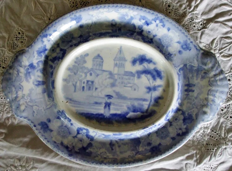 Antique Georgian Blue & White Transfer 