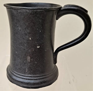 Antique English Georgian Pewter Pint Concave Mug ~ James Yates