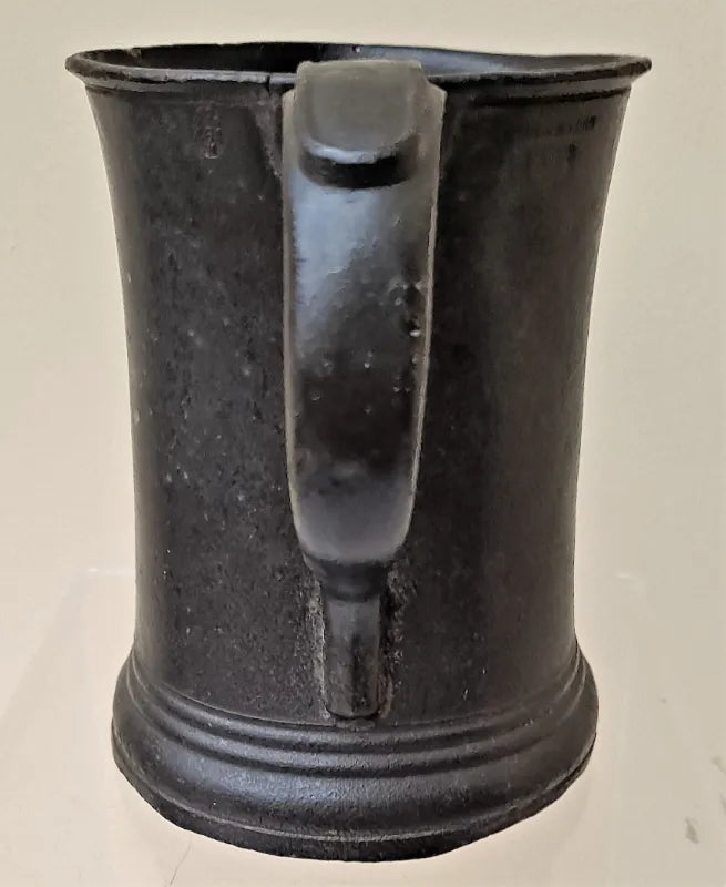 Antique English Georgian Pewter Pint Concave Mug ~ James Yates