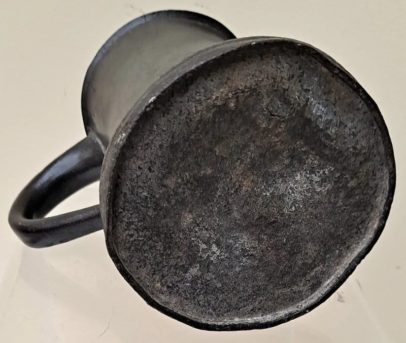 Antique English Georgian Pewter Pint Concave Mug ~ James Yates