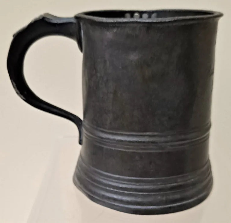 Antique English Georgian Pewter Pint Tavern Jug ~ James Yates