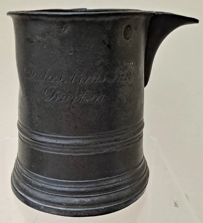 Antique English Georgian Pewter Pint Tavern Jug ~ James Yates