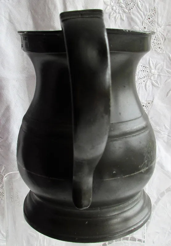 Antique Georgian Pewter Pint Baluster Measure ~ James Yates