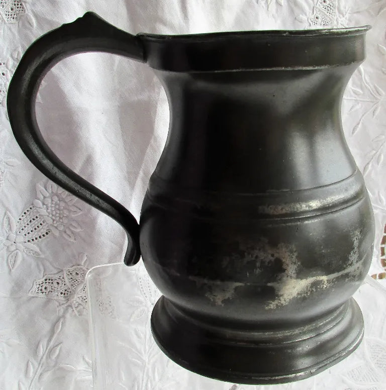 Antique Georgian Pewter Pint Baluster Measure ~ James Yates