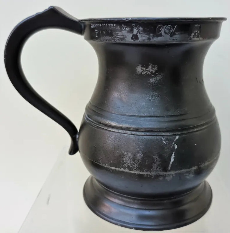 Georgian Pewter Pint Baluster Measure ~ James Yates
