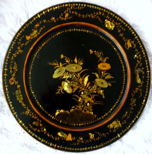 Antique English Georgian Jennens and Bettridge Papier-mâché Plate