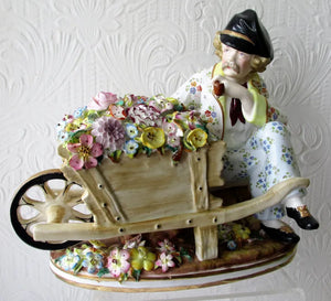 Antique Victorian Porcelain Figurine ~ "The Flower Seller" ~ John Bevington