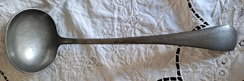 Antique English Victorian Pewter Basting Ladle ~ John Yates