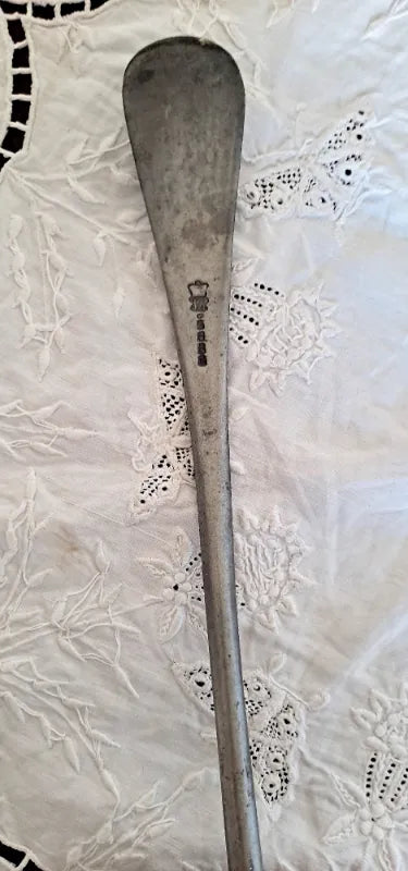 Antique English Victorian Pewter Basting Ladle ~ John Yates