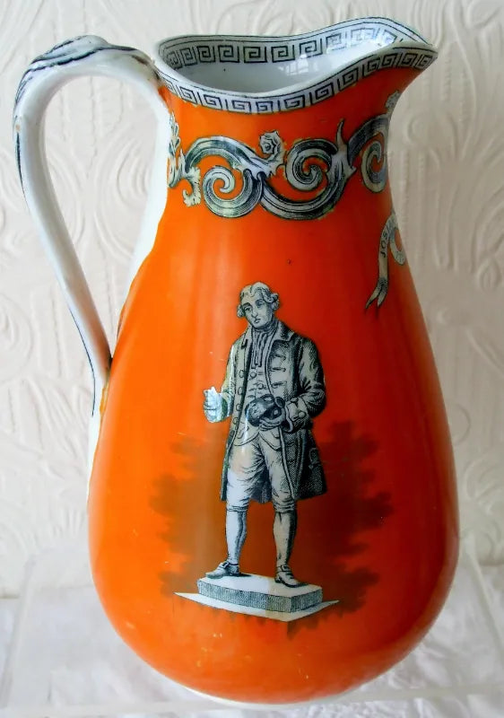 Antique Victorian Pratt-ware Commemorative Jug ~ 