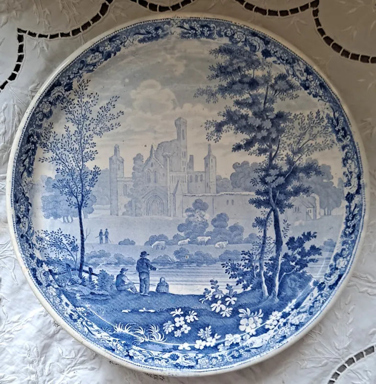 Georgian Blue & White Transfer 