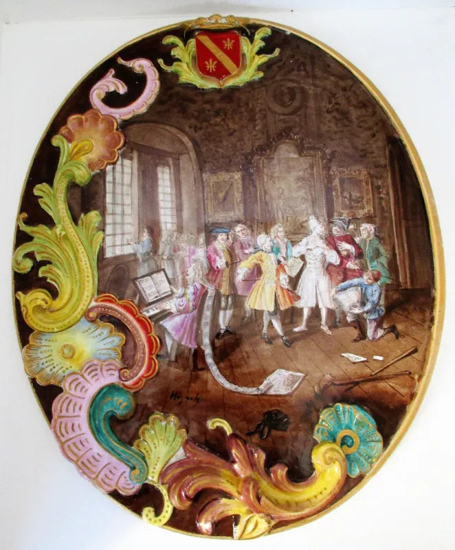 Antique Lille French Faience Plaque ~ 
