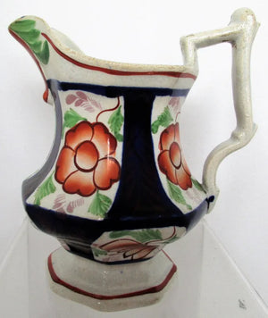 Antique Victorian Gaudy Welsh "Llangollen" Pattern Jug