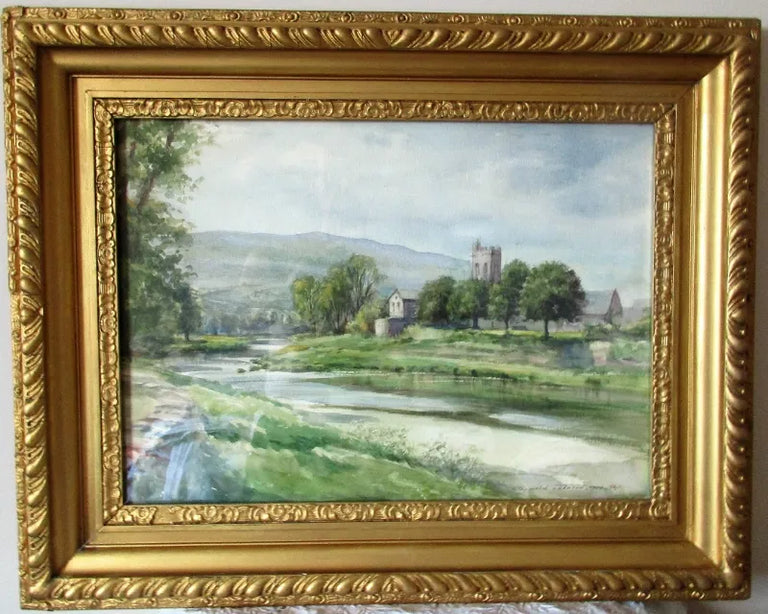 Llanrwst & Afon Conwy ~ Watercolour ~ Reg Johnson ~ c. 1974