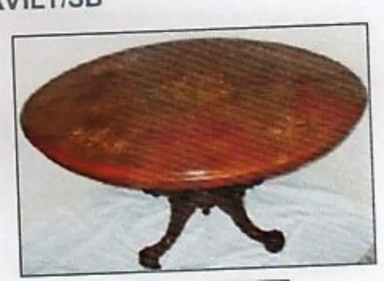 Antique English Victorian Inlaid Walnut Loo Table