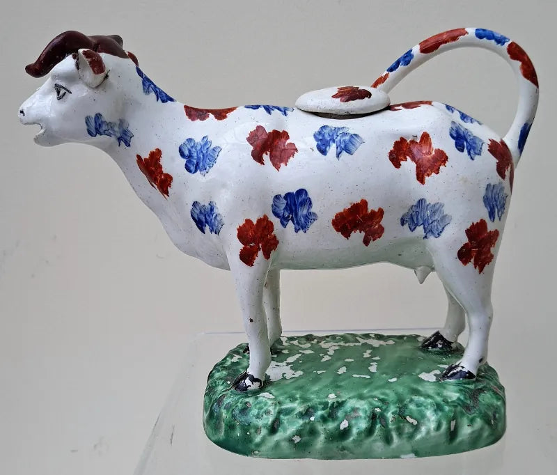 Antique Welsh Georgian Pottery Cow Creamer
