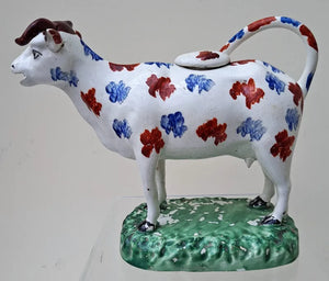 Antique Welsh Georgian Pottery Cow Creamer
