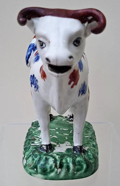 Antique Welsh Georgian Pottery Cow Creamer