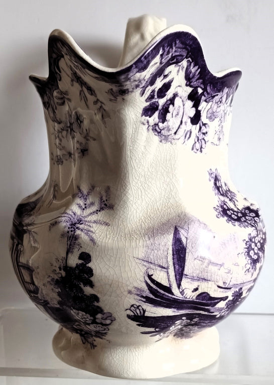 Antique English Georgian Magenta Transfer Jug