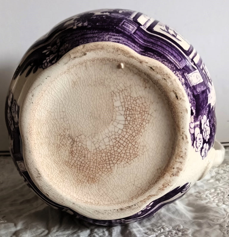 Antique English Georgian Magenta Transfer Jug