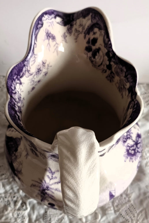 Antique English Georgian Magenta Transfer Jug