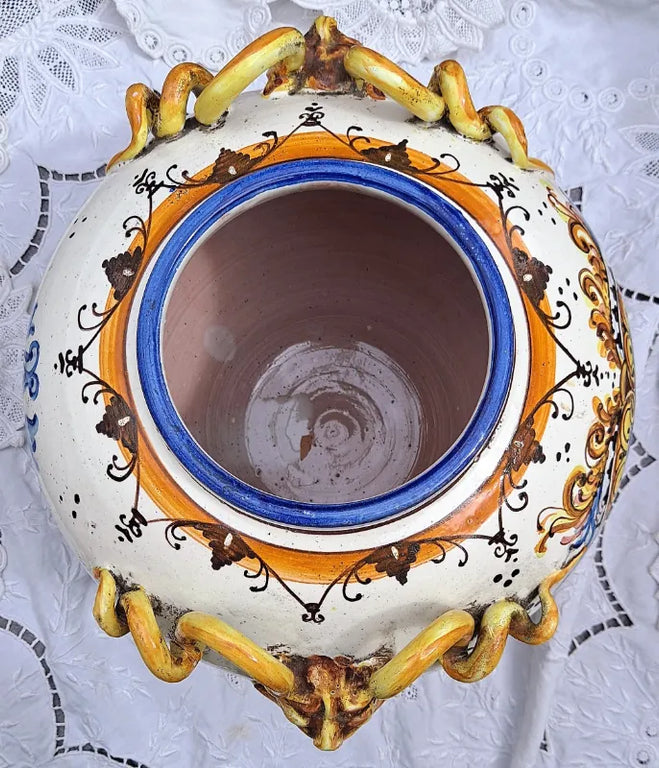 Antique Victorian Italian Maiolica Vase and Cover