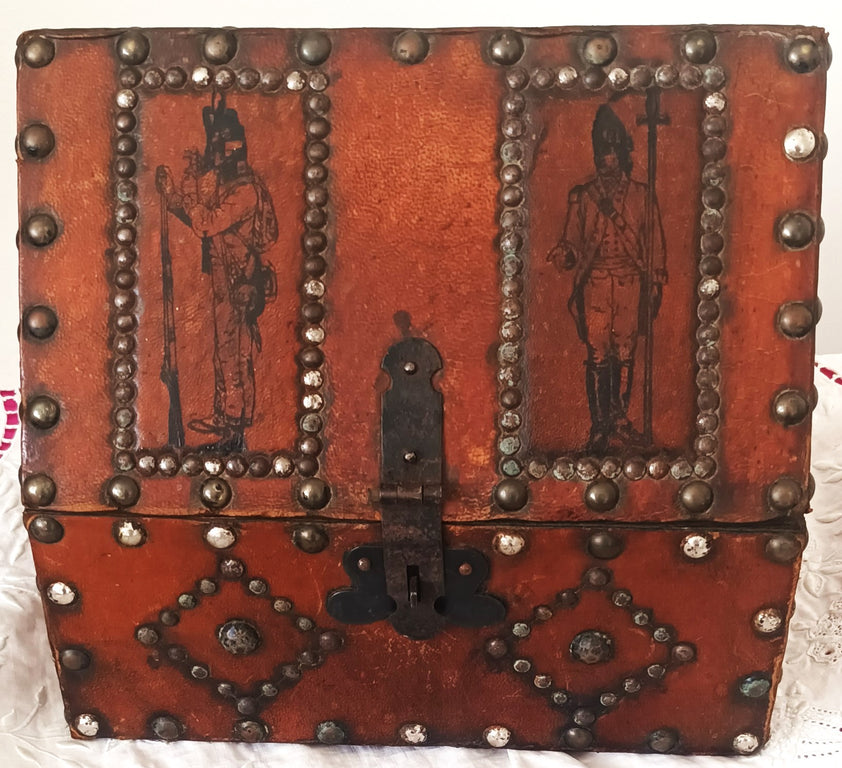 Antique Georgian Leather-bound Casket / Chasse