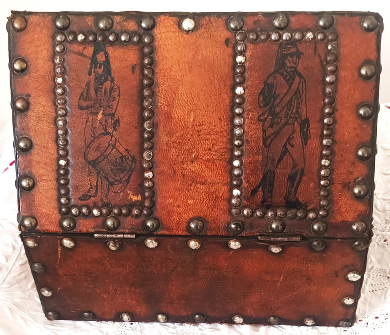 Antique Georgian Leather-bound Casket / Chasse