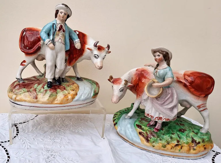 Pair of Victorian Staffordshire Figures ~ 