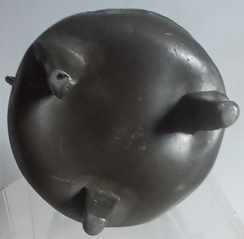 Antique Swiss Pewter Miniature Cauldron