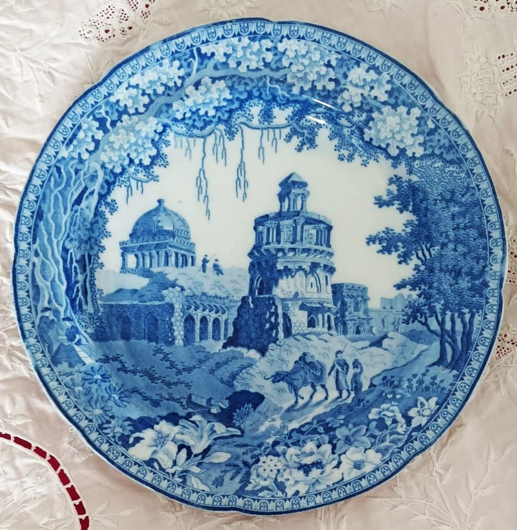 Antique English Georgian Blue and White Transfer 