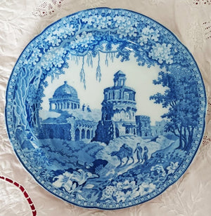 Antique English Georgian Blue and White Transfer "Monopteros" pattern Plate