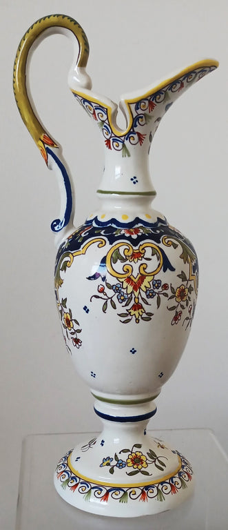 Vintage Desvres French Faience Ewer ~ 