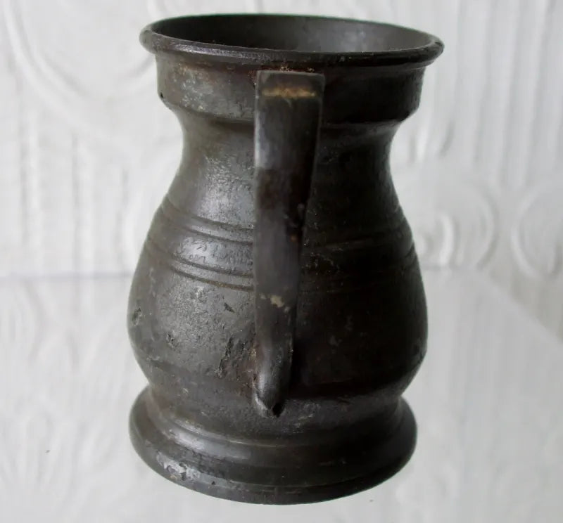 Edwardian Pewter 1/2 Gill Measure ~ Morgan Crossley & Co.