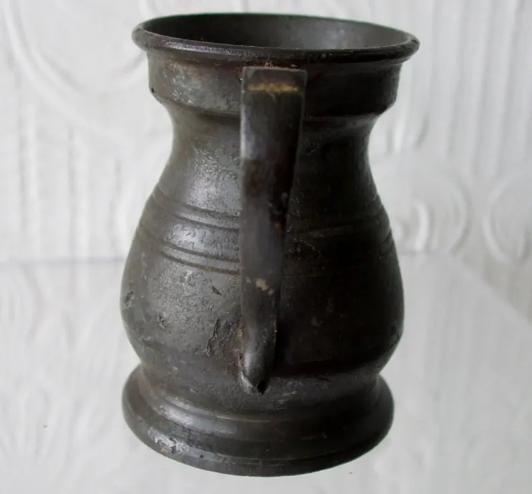 Edwardian Pewter 1/2 Gill Measure ~ Morgan Crossley & Co.