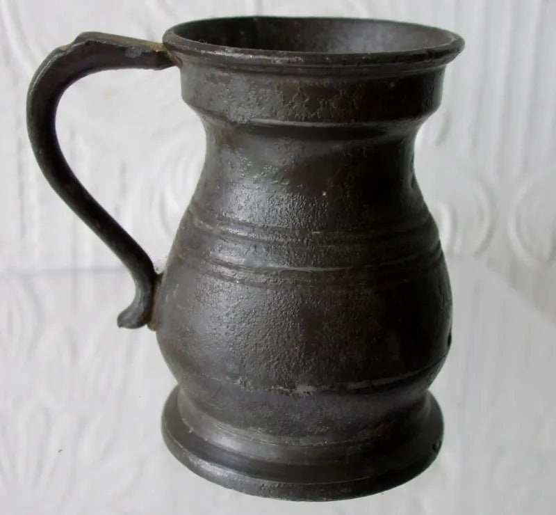 Edwardian Pewter 1/2 Gill Measure ~ Morgan Crossley & Co.