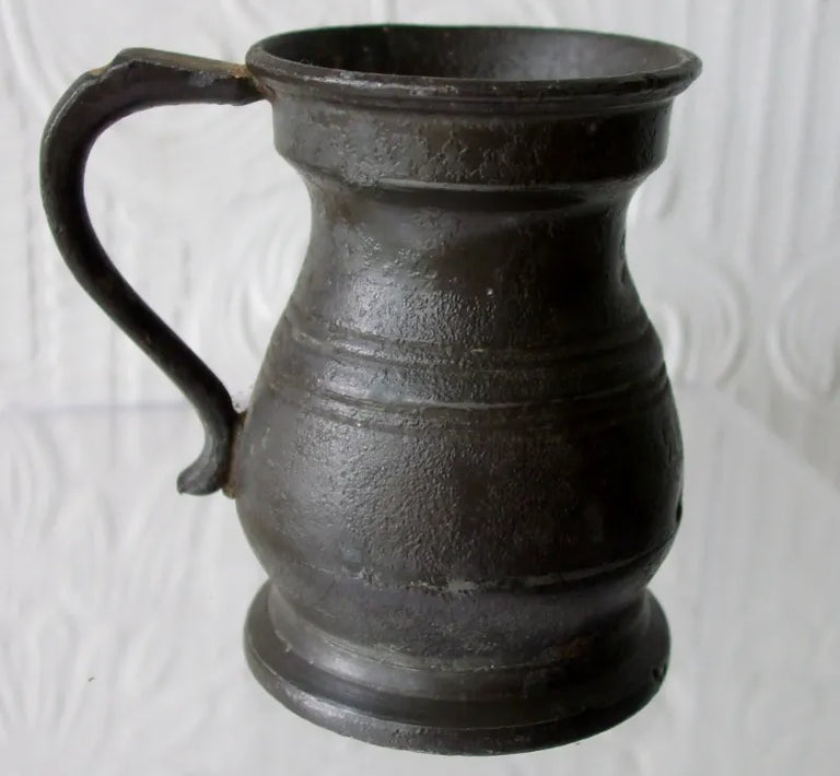 Edwardian Pewter 1/2 Gill Measure ~ Morgan Crossley & Co.