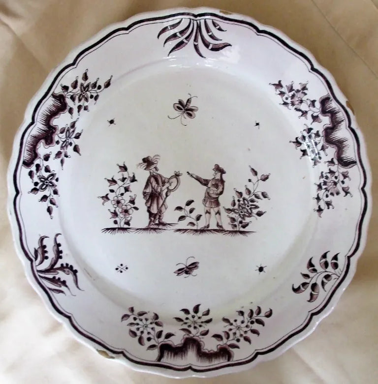 Antique Moustiers French Faience Dish